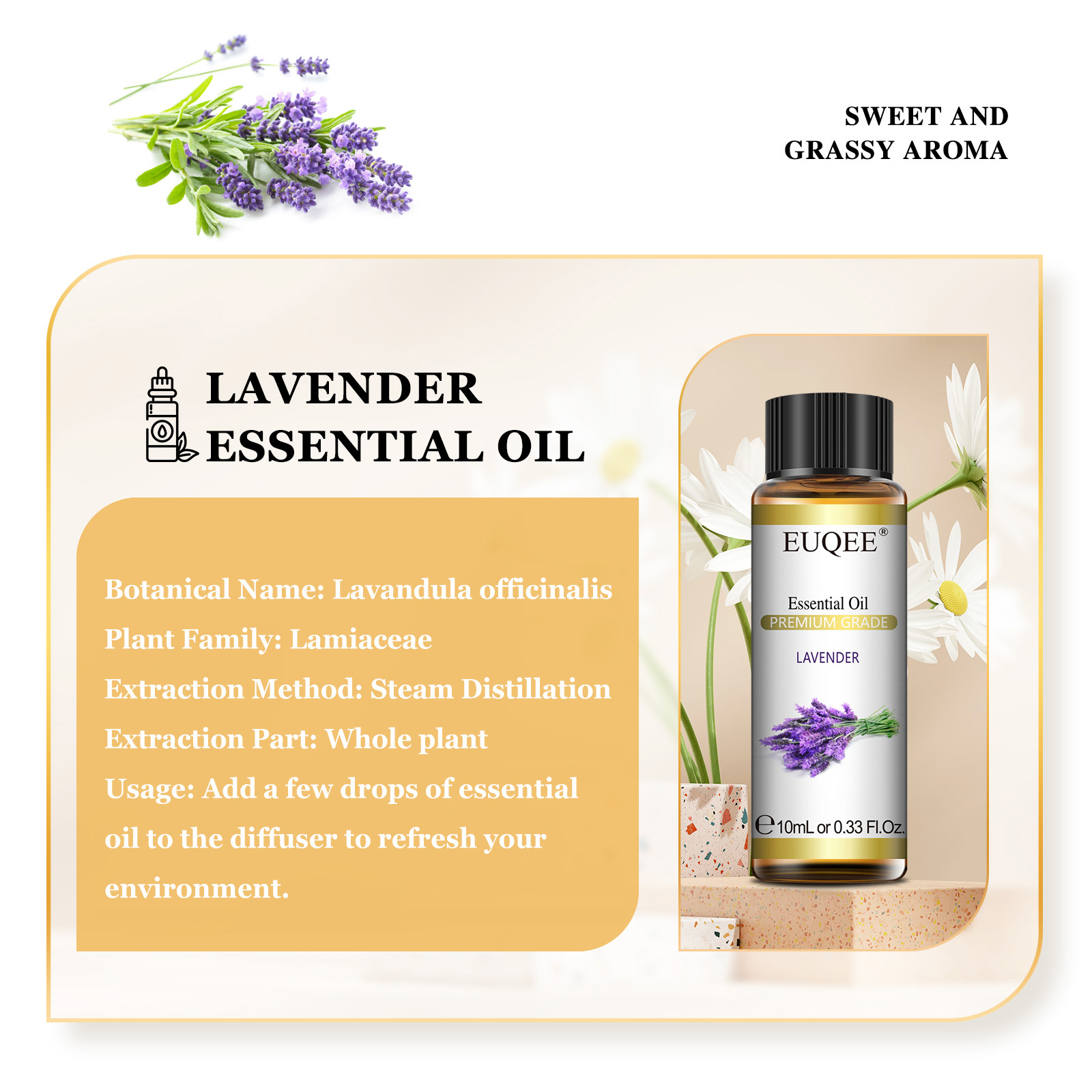 EUQEE 10ml 순수 천연 에센셜 오일 라벤더 자스 - Lavender Oil 리뷰 및 가격
