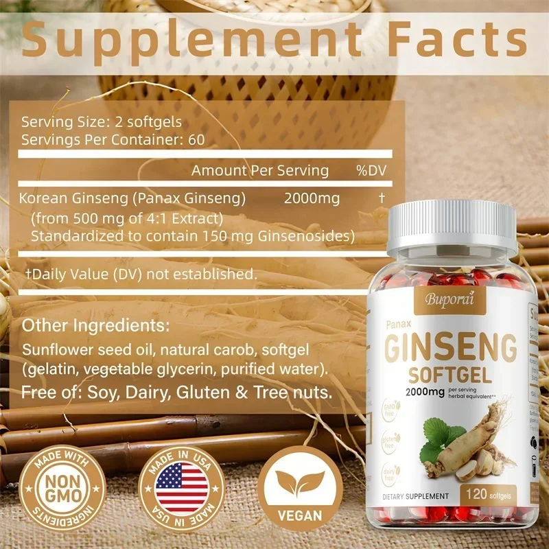 붉은 파낙스 인삼 캡슐 - 면역력, 에너지, 피로 및  - Ginger Tea 리뷰 및 가격